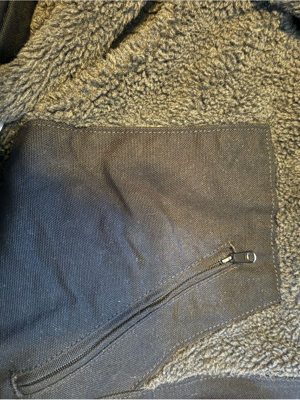 Carhartt Black Sherpa-Lined Hooded Zip Jacket - Picture 4 of 5